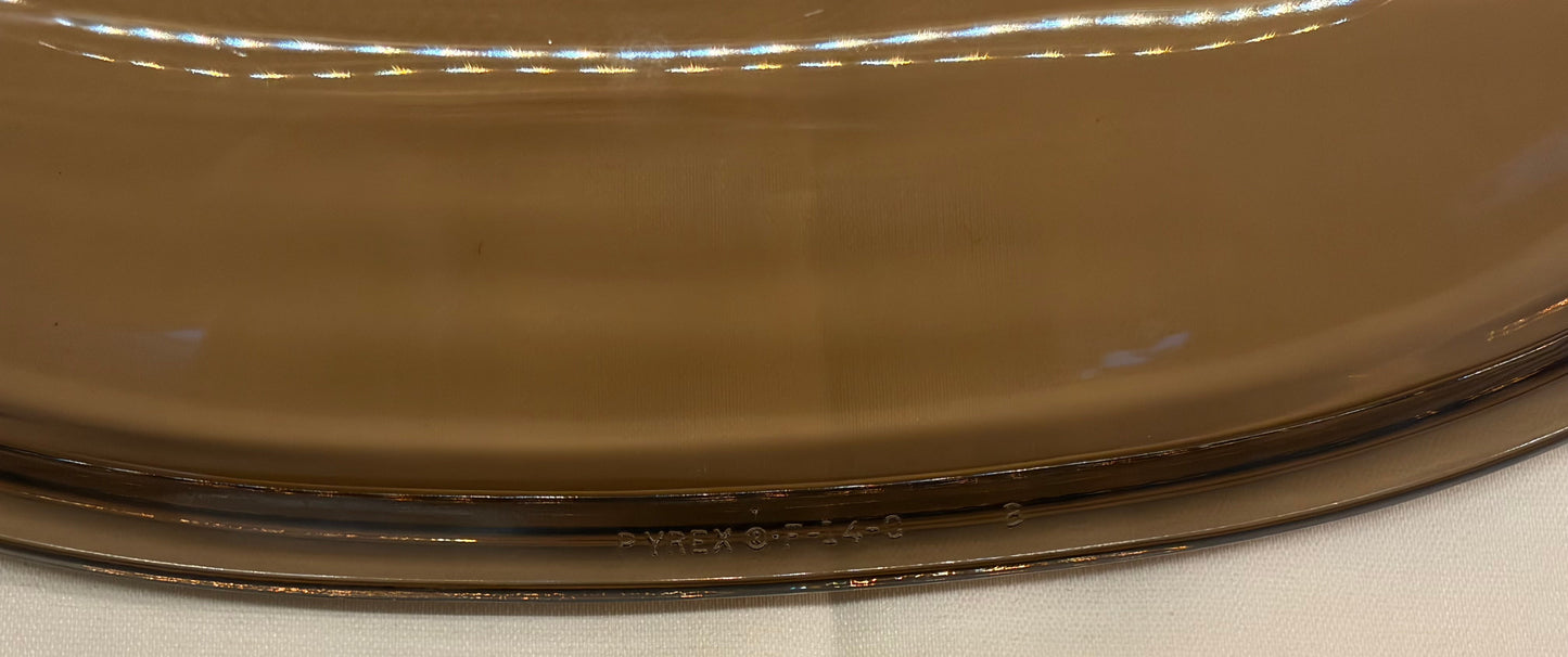 Pyrex F-14-C Replacement Lid — Amber Glass Oval Lid for CorningWare French White Roaster