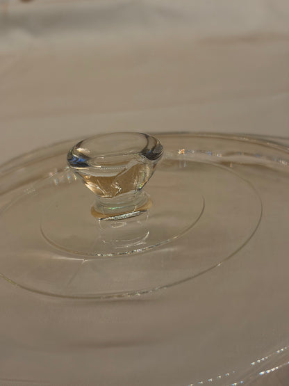 Pyrex A-11-C Replacement Lid — Round Clear Glass Lid 7" — Chipped Knob — AS-IS