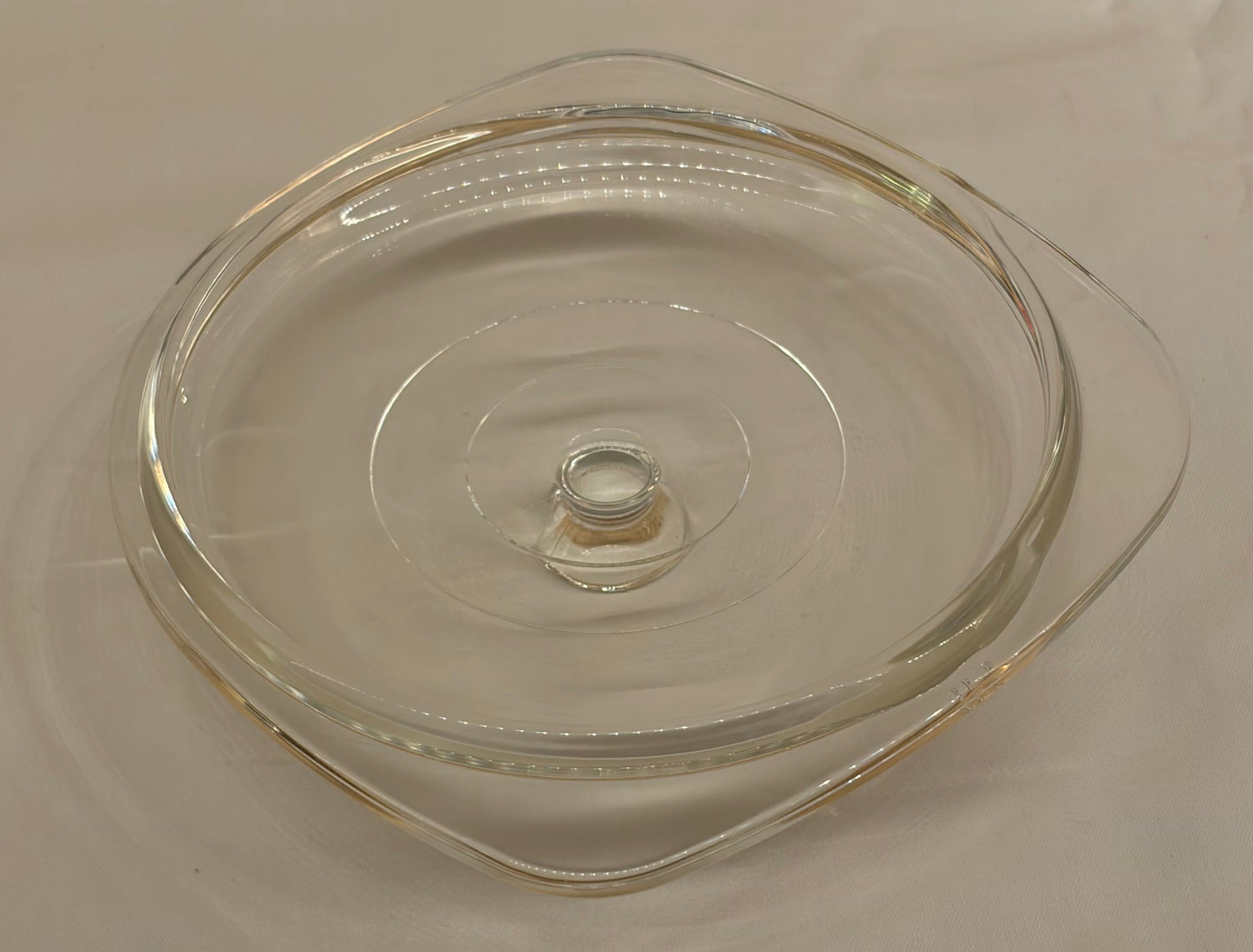 Pyrex A-11-C Replacement Lid — Round Clear Glass Lid 7" — Chipped Knob — AS-IS