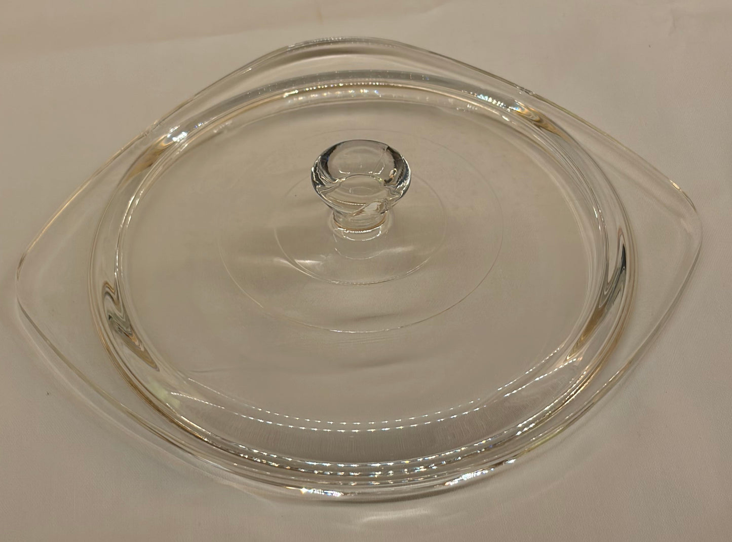 Pyrex A-11-C Replacement Lid — Round Clear Glass Lid 7" — Chipped Knob — AS-IS