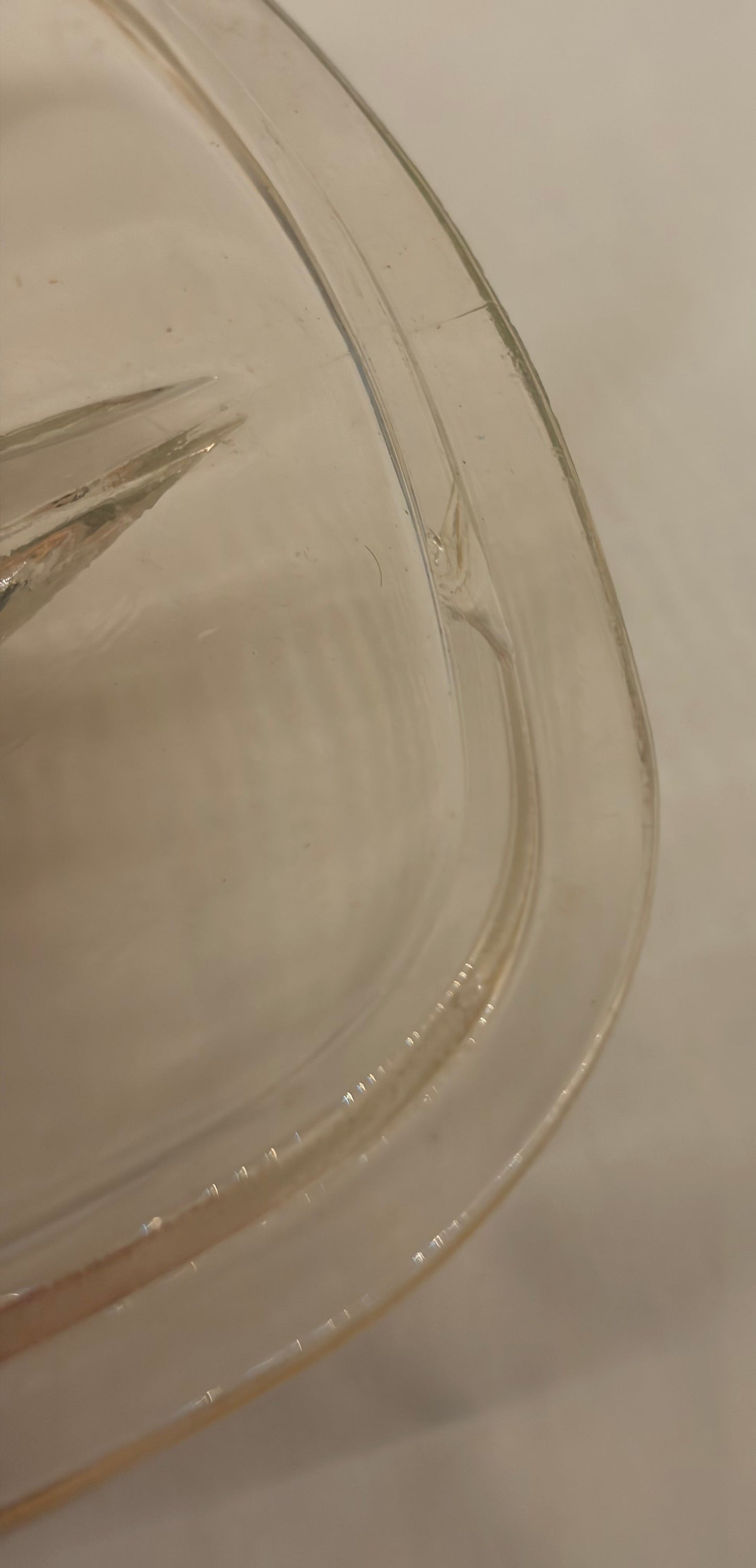 Pyrex Square Clear Glass Replacement Lid — 6.5" Fin Style Handle — Chipped Rim — AS-IS