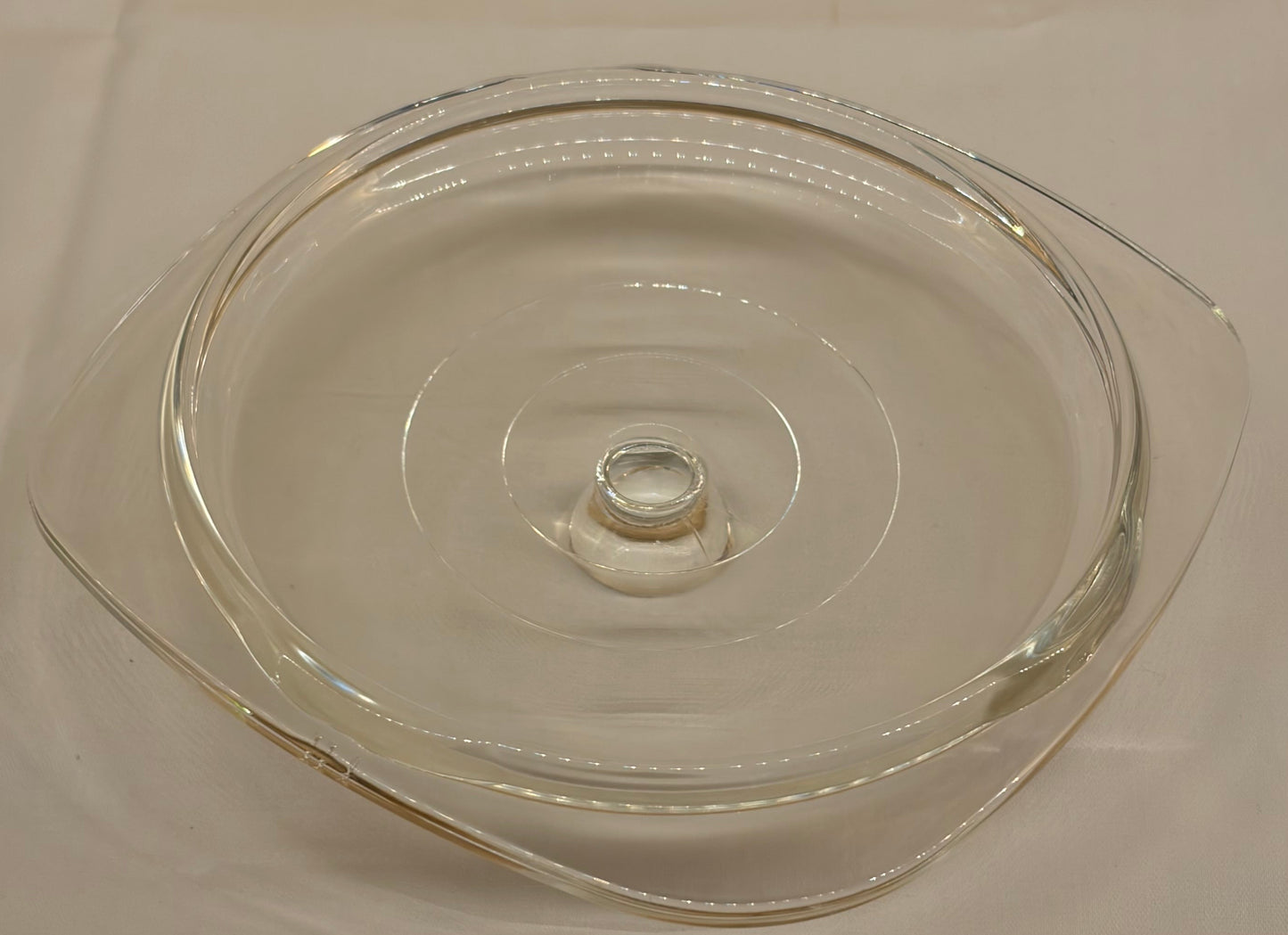 Pyrex A-11-C Replacement Lid — Round Clear Glass Lid 7" — Chipped Knob — AS-IS