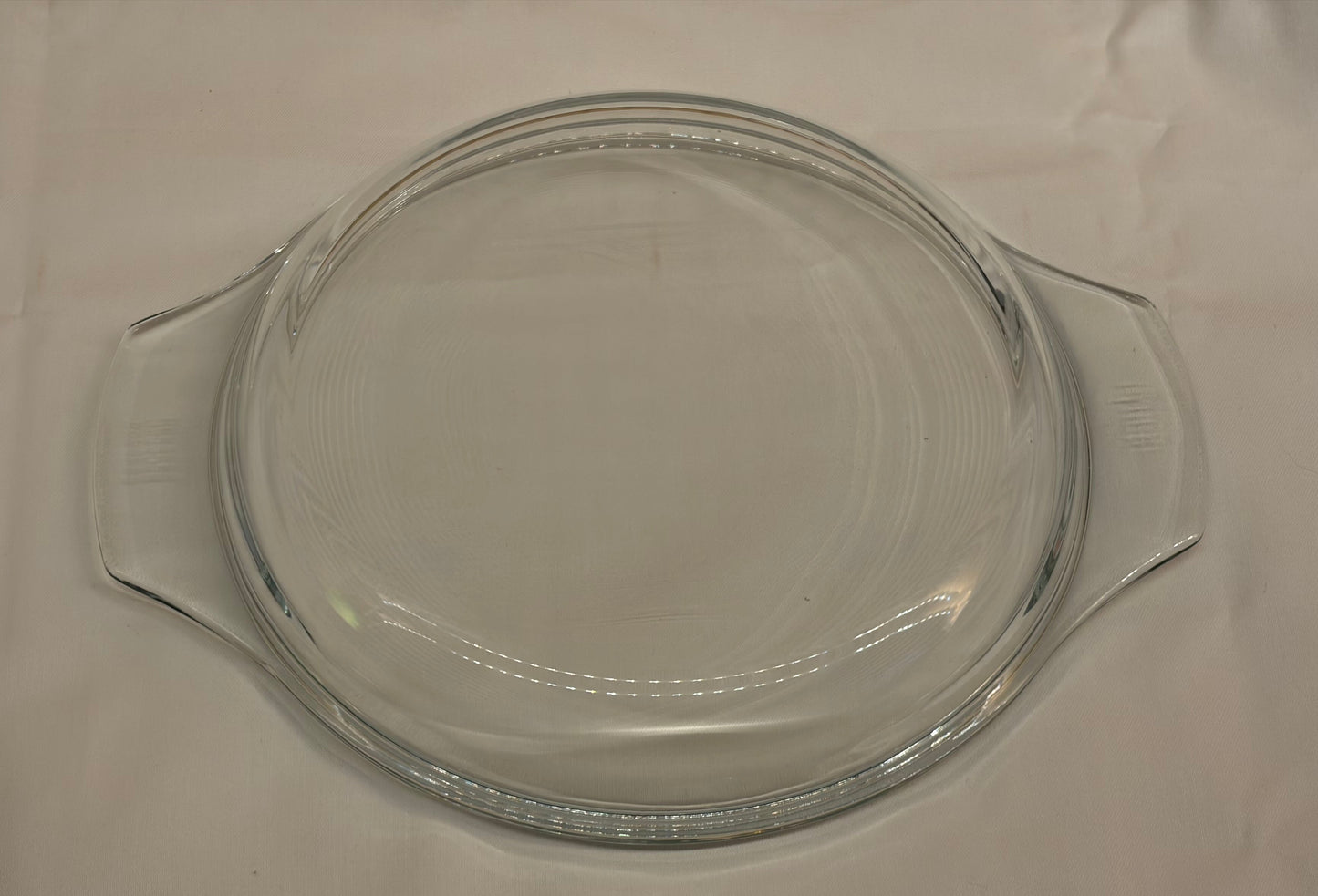 Pyrex England 2D Replacement Lid — Round Clear Glass Lid with Handles — British Pyrex