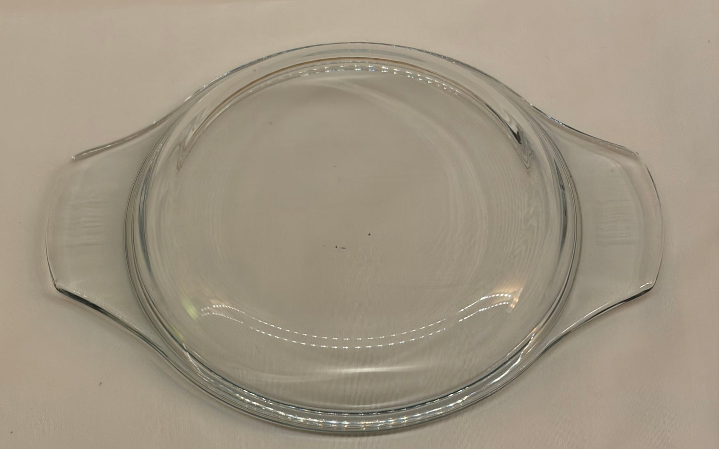 Pyrex England 22D Replacement Lid — Small Round Clear Glass Lid with Handles — British Pyrex