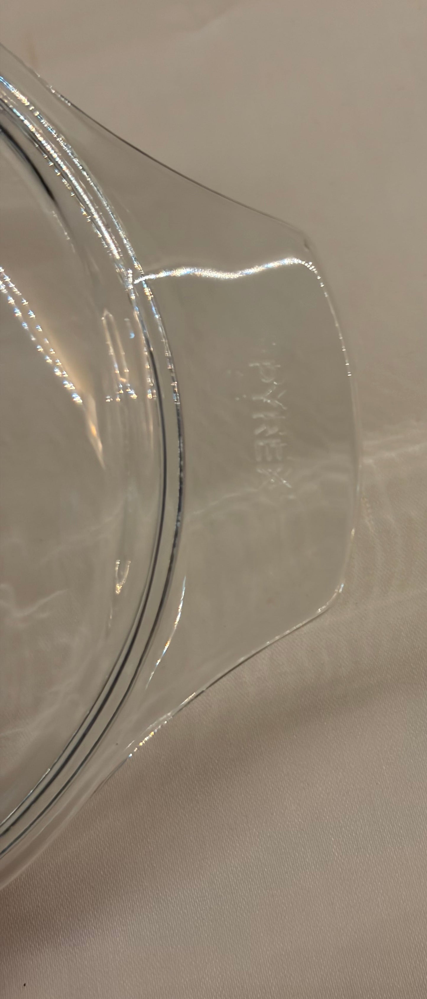 Pyrex England 22D Replacement Lid — Small Round Clear Glass Lid with Handles — British Pyrex