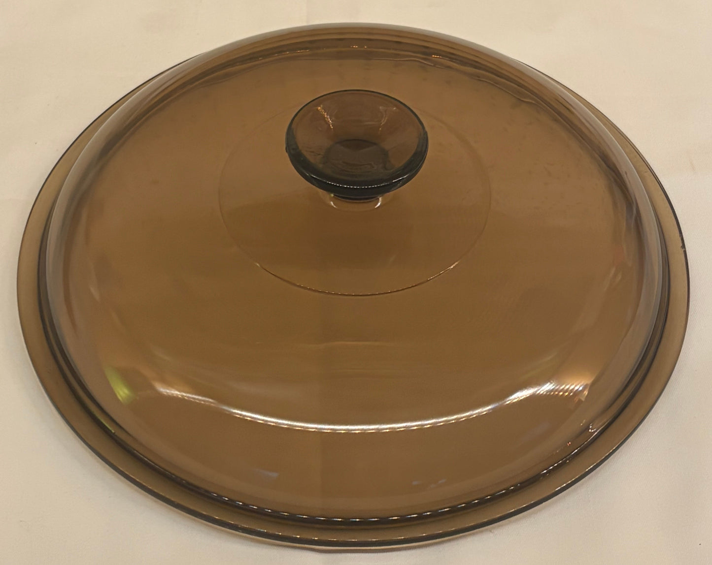 Corning Visions Pyrex Replacement Lid — 10" Amber Glass Round Lid — Marked Pyrex B