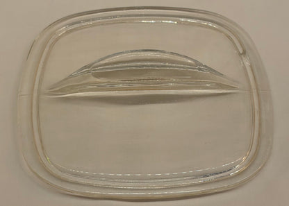 Pyrex Square Clear Glass Replacement Lid — 6.5" Fin Style Handle — Chipped Rim — AS-IS