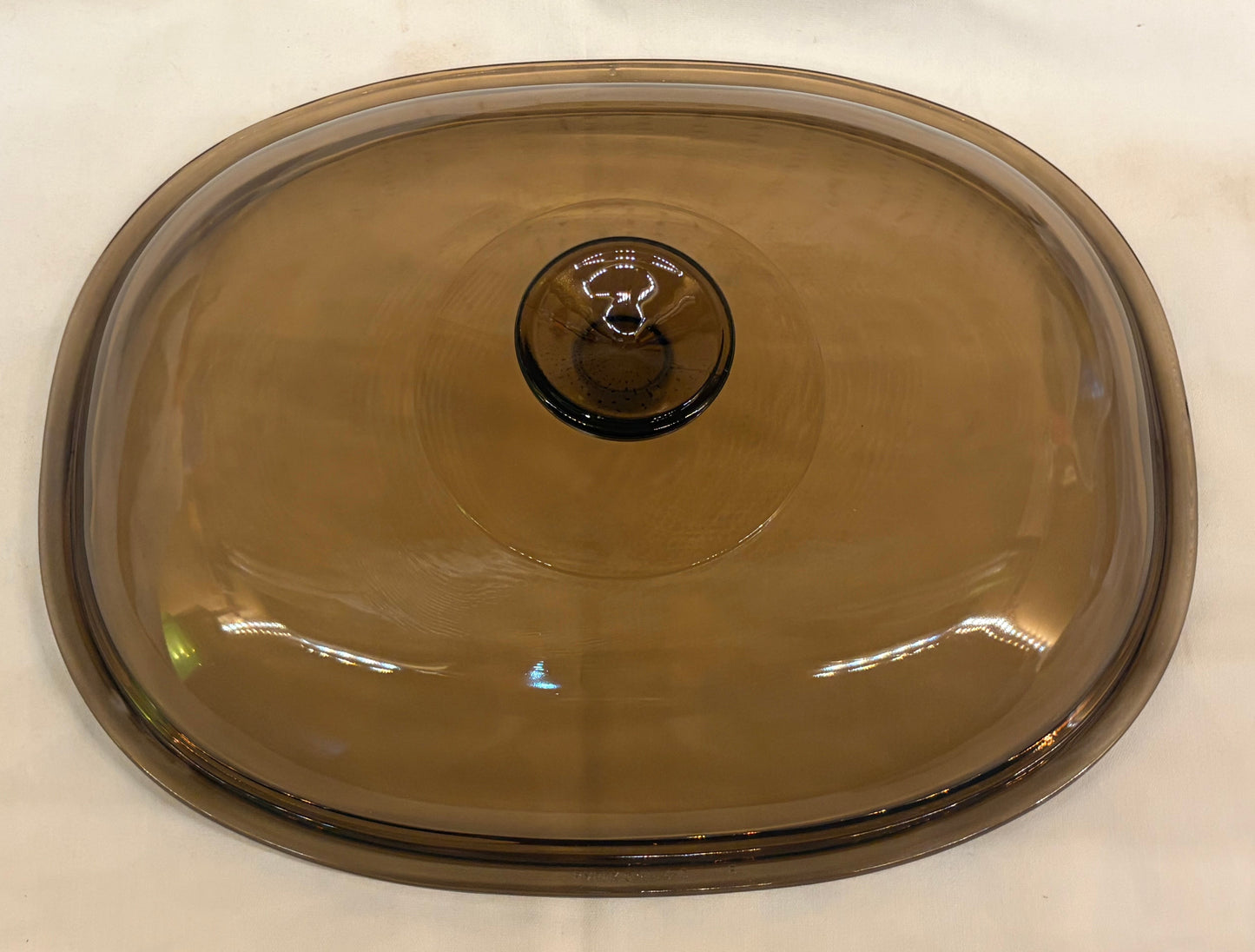 Pyrex F-14-C Replacement Lid — Amber Glass Oval Lid for CorningWare French White Roaster