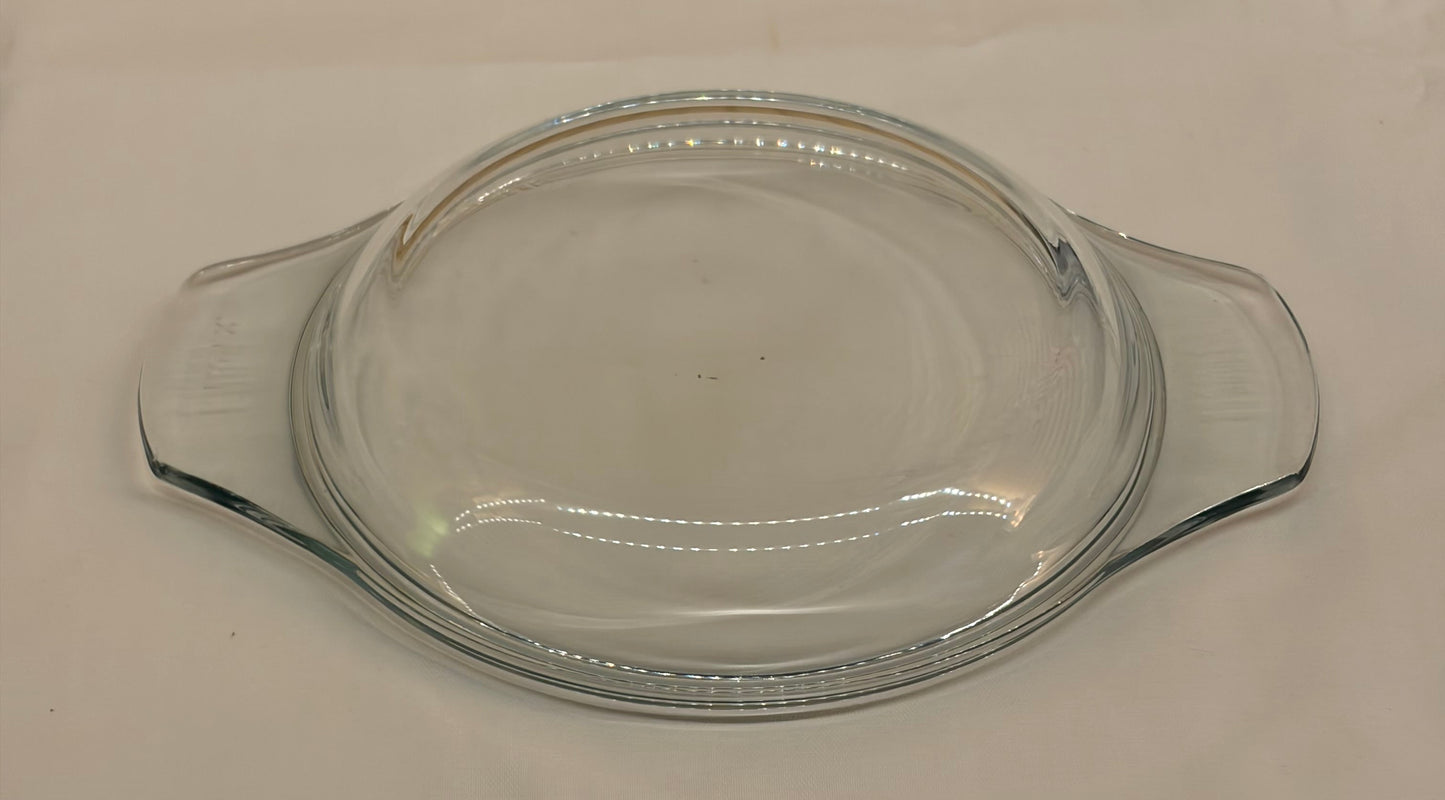 Pyrex England 22D Replacement Lid — Small Round Clear Glass Lid with Handles — British Pyrex