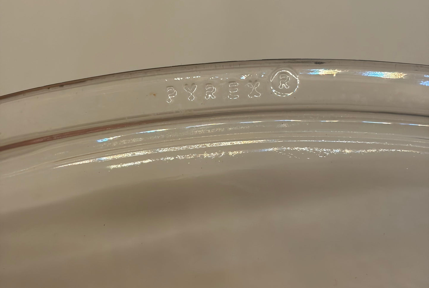 Pyrex Square Clear Glass Replacement Lid — 6.5" Fin Style Handle — Chipped Rim — AS-IS