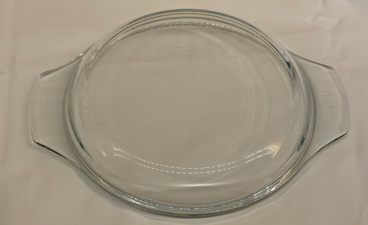 Pyrex England 2D Replacement Lid — Round Clear Glass Lid with Handles — British Pyrex