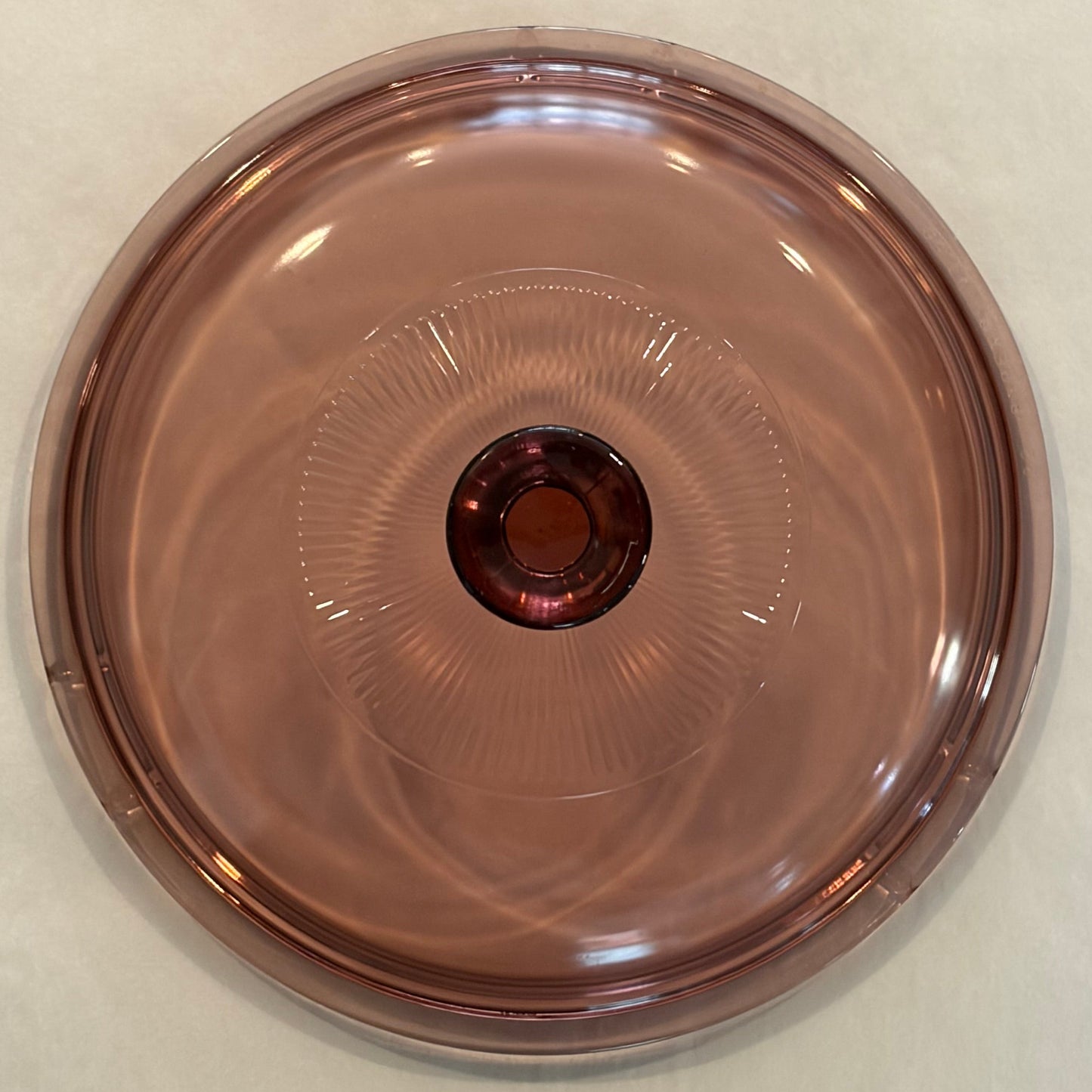 Visions V-1.5-C Replacement Lid — Cranberry Glass Round Lid for Visions 1.5 Qt Saucepan