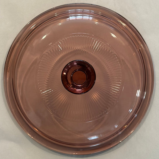 Visions V-1-C Replacement Lid — Cranberry Glass Round Lid for Visions 1 Qt Saucepan