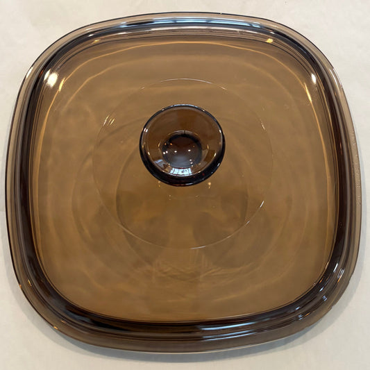 Visions A-9-C Replacement Lid — Amber Glass Square Lid for CorningWare Casseroles