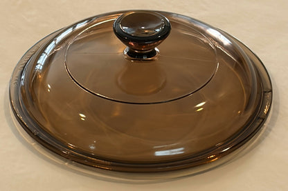 Visions V-1-C Replacement Lid — Amber Glass Round Lid for Visions 1 Qt Saucepan — Plain Knob