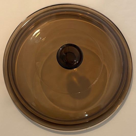 Visions V-1.5-C Replacement Lid — Amber Glass Round Lid for Visions 1.5 Qt Saucepan — Ribbed Knob