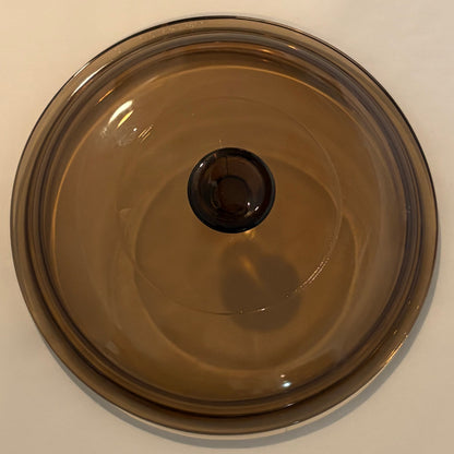 Visions V-1.5-C Replacement Lid — Amber Glass Round Lid for Visions 1.5 Qt Saucepan — Plain Knob