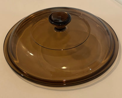 Visions V-1.5-C Replacement Lid — Amber Glass Round Lid for Visions 1.5 Qt Saucepan — Ribbed Knob