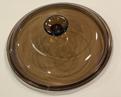 Visions V-2.5-C Replacement Lid — Amber Glass Round Lid for Visions 2.5L Saucepan — Plain Knob