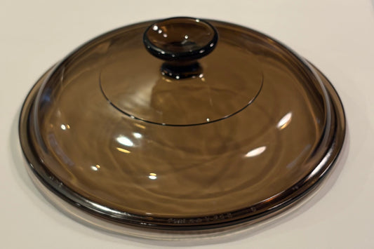 Visions V-2.5-C Replacement Lid — Amber Glass Round Lid for Visions 2.5L Saucepan — Plain Knob
