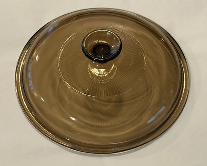 Visions V-2.5-C Replacement Lid — Amber Glass Round Lid for Visions 2.5L Saucepan — Ribbed Knob