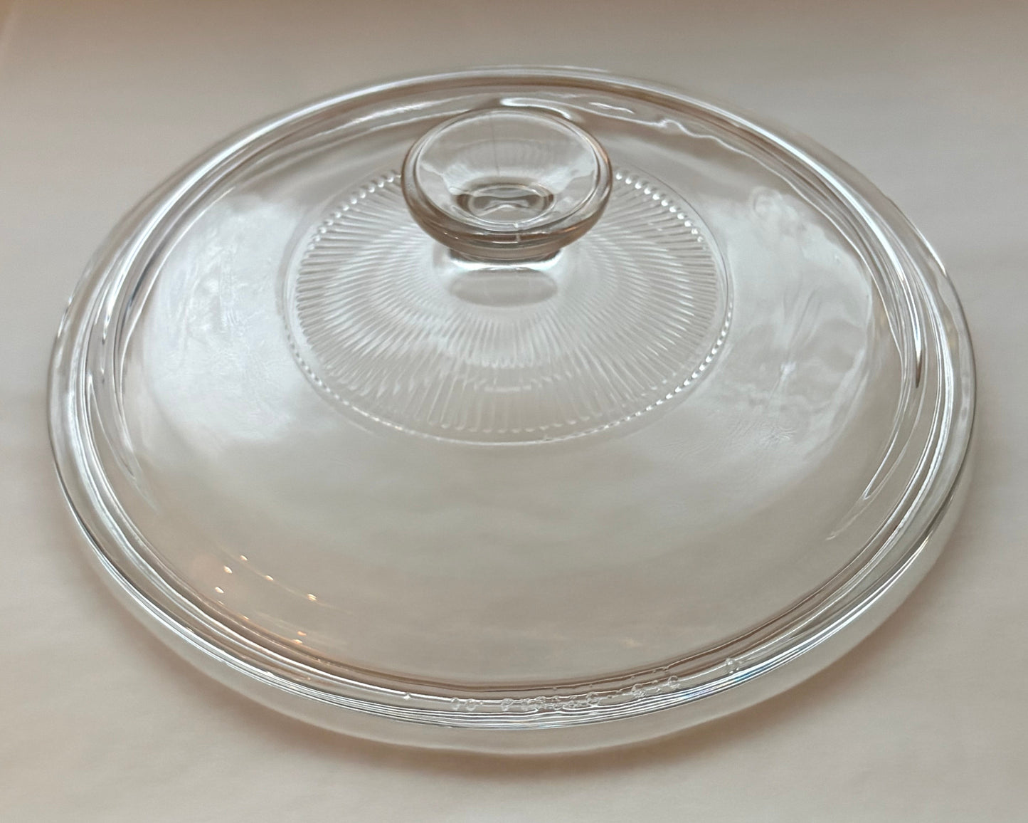 Pyrex G-1-C Replacement Lid — Round Fluted Clear Glass Lid for CorningWare 2.5 Qt Casserole