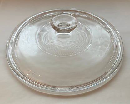 Pyrex G-1-C Replacement Lid — Round Fluted Clear Glass Lid for CorningWare 2.5 Qt Casserole