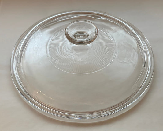 Pyrex G-1-C Replacement Lid — Round Fluted Clear Glass Lid for CorningWare 2.5 Qt Casserole