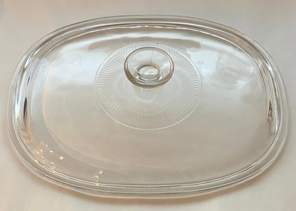Pyrex DC1.5-C Replacement Lid — Oval Clear Glass Lid for CorningWare — Plain Knob