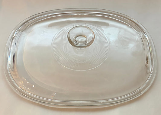 Pyrex DC1.5-C Replacement Lid — Oval Clear Glass Lid for CorningWare — Plain Knob