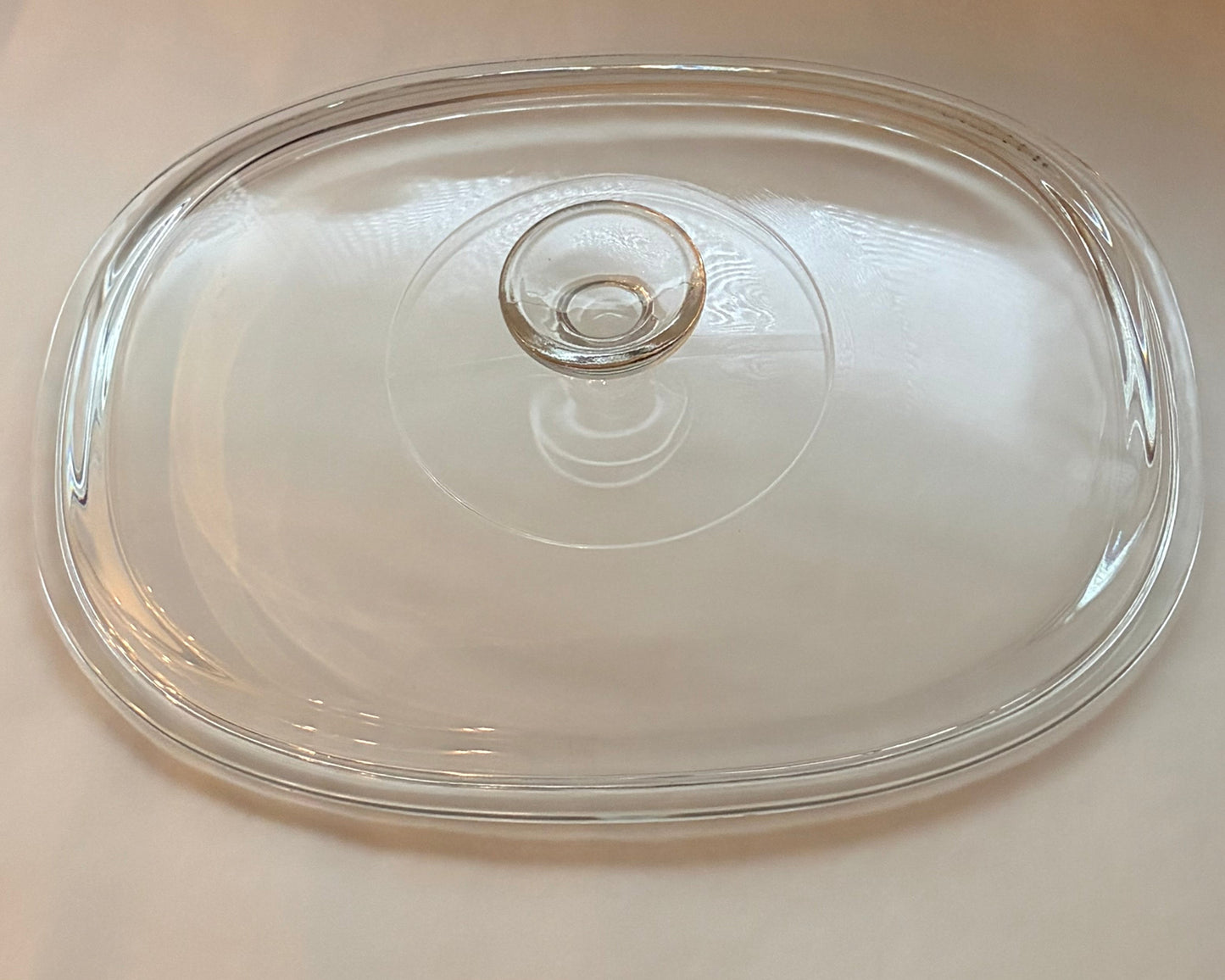 Pyrex DC1 1/2-C Replacement Lid — Oval Clear Glass Lid for CorningWare — Starburst Ribbed Knob