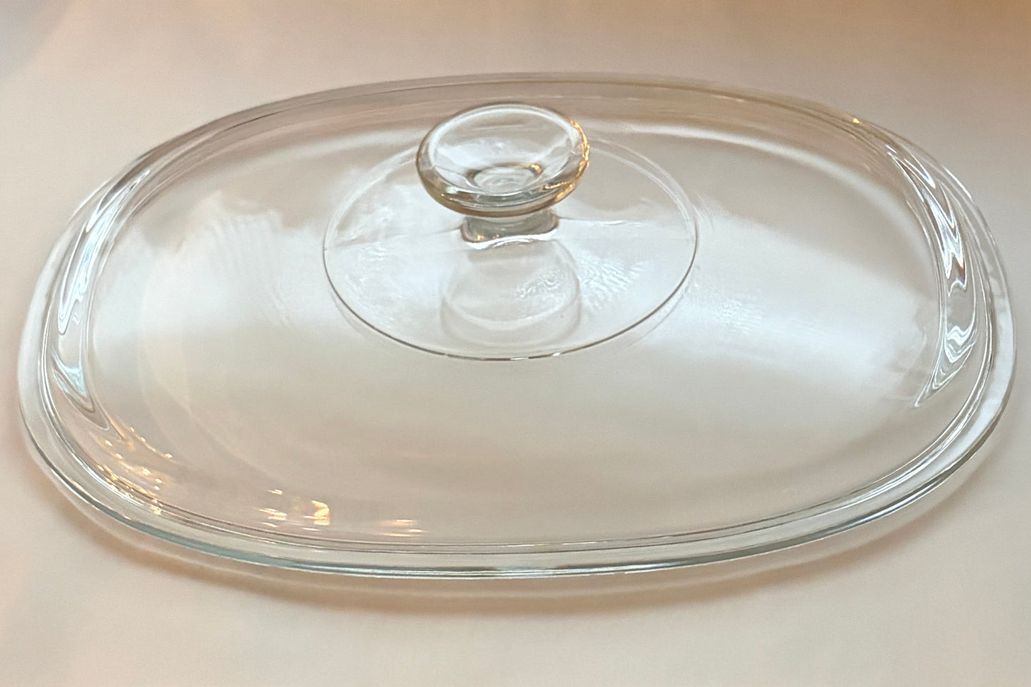 Pyrex DC1 1/2-C Replacement Lid — Oval Clear Glass Lid for CorningWare — Starburst Ribbed Knob