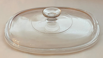Pyrex F-12-C Replacement Lid — Oval Clear Glass Lid for CorningWare 1.5 Qt Casserole